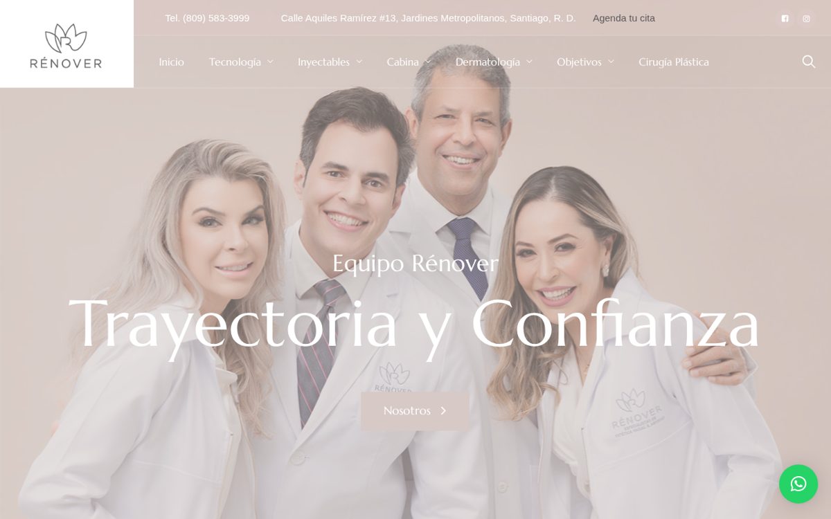 Captura del sitio web de Rénover Esthetic