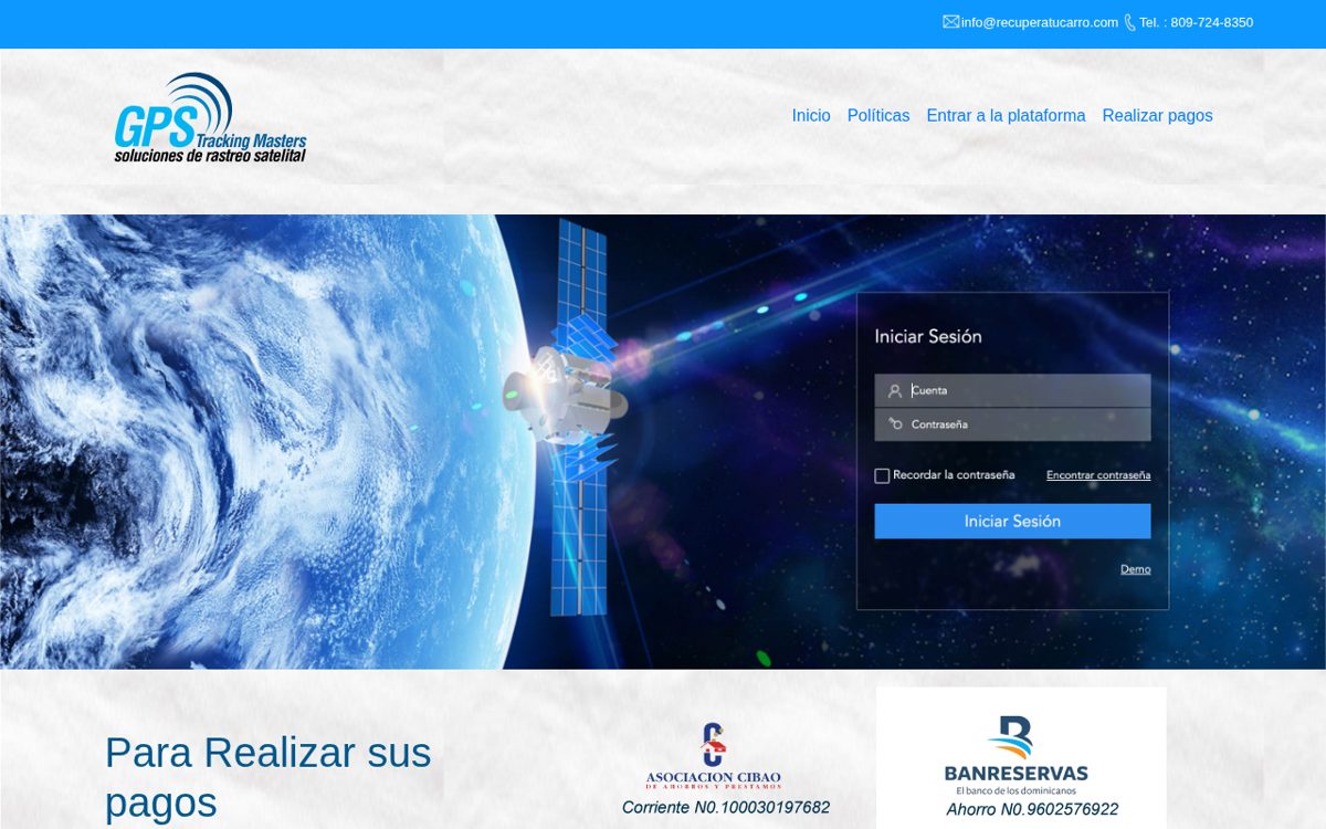 Captura del sitio web de GPS Tracking Masters